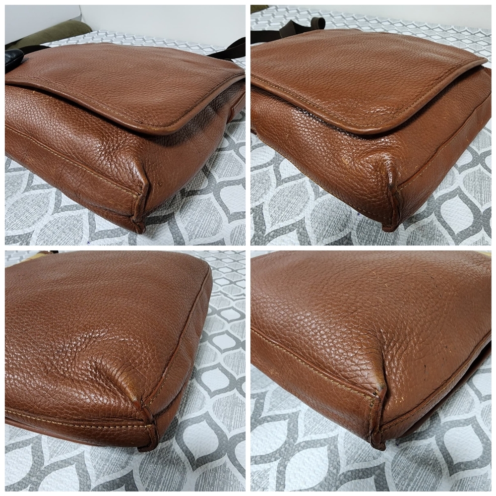 Burberry Vintage Haymarket Check Pebbled Messenger Bag Brown/Beige - Picture 14 of 15